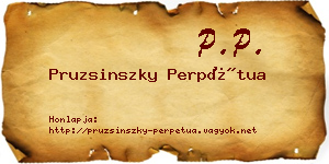 Pruzsinszky Perpétua névjegykártya